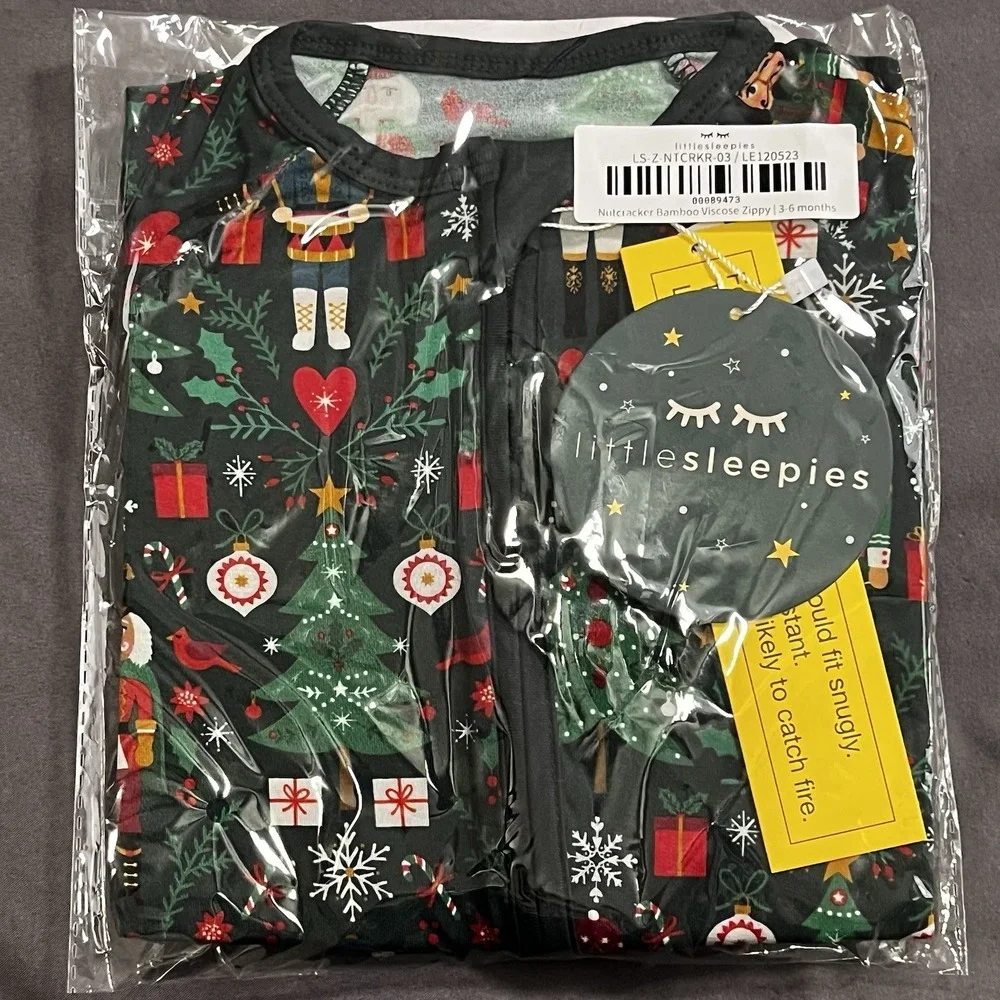 NWT Little Sleepies Christmas Holiday Nutcracker Bamboo Zippy Pajamas 3-6 Months